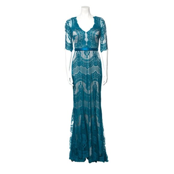 Catherine Deane Kelly Tulle and Lace Illusion Dress Gown, Size 4 - Picture 3 of 10